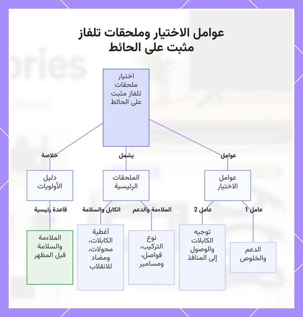 عوامل الاختيار وملحقات تلفاز مثبت على الحائط