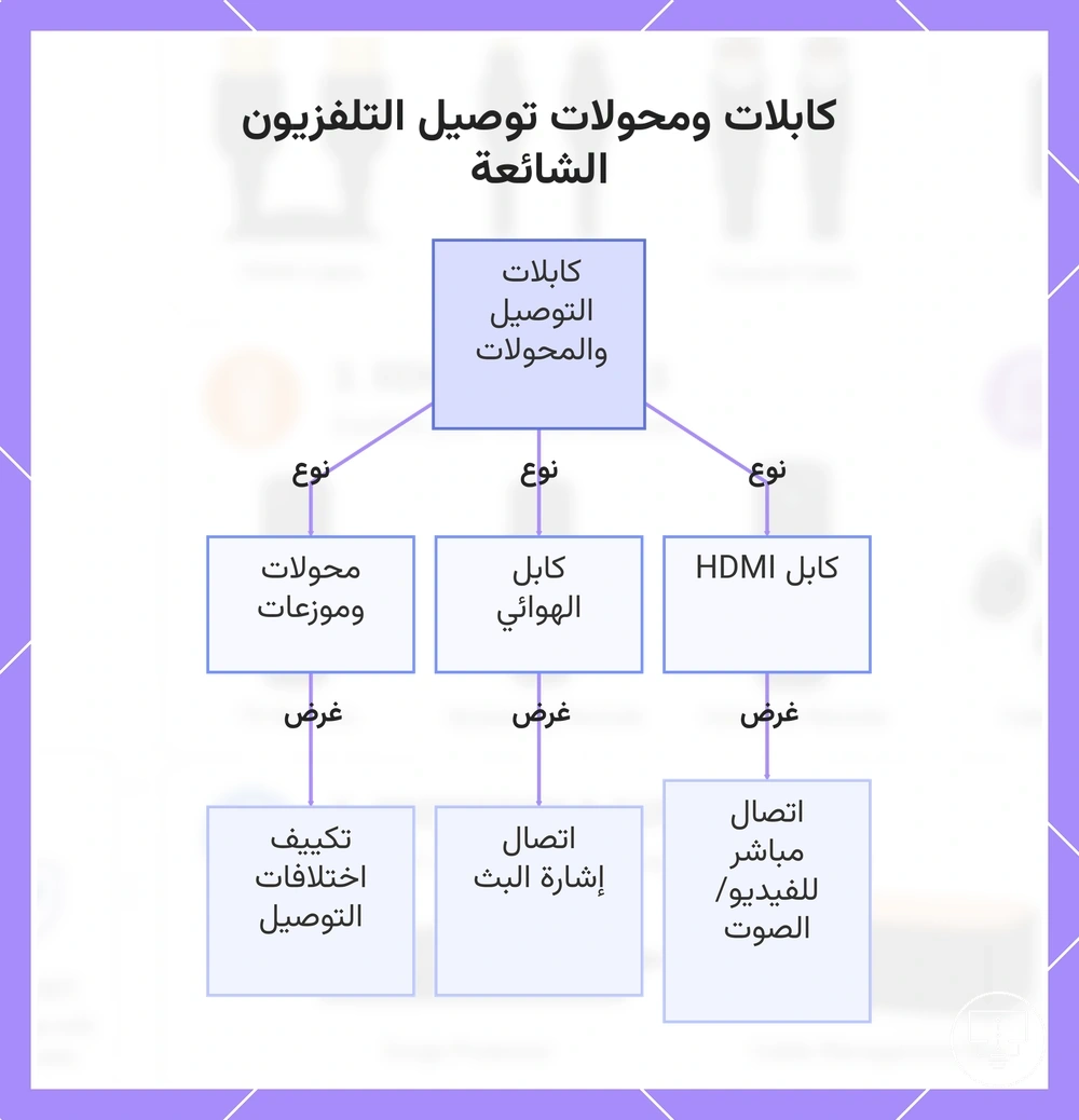 كابلات ومحولات توصيل التلفزيون الشائعة