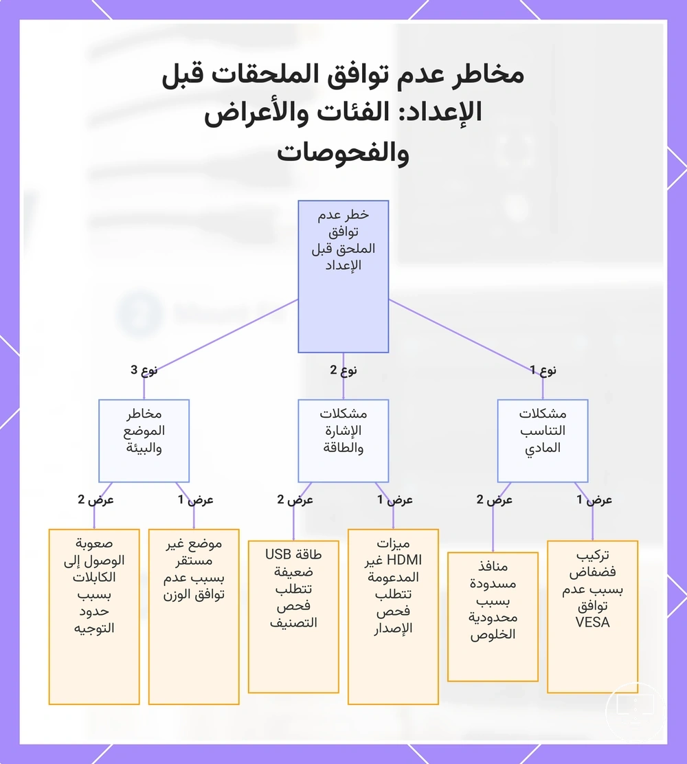 مخاطر عدم توافق الملحقات قبل الإعداد: الفئات والأعراض والفحوصات
