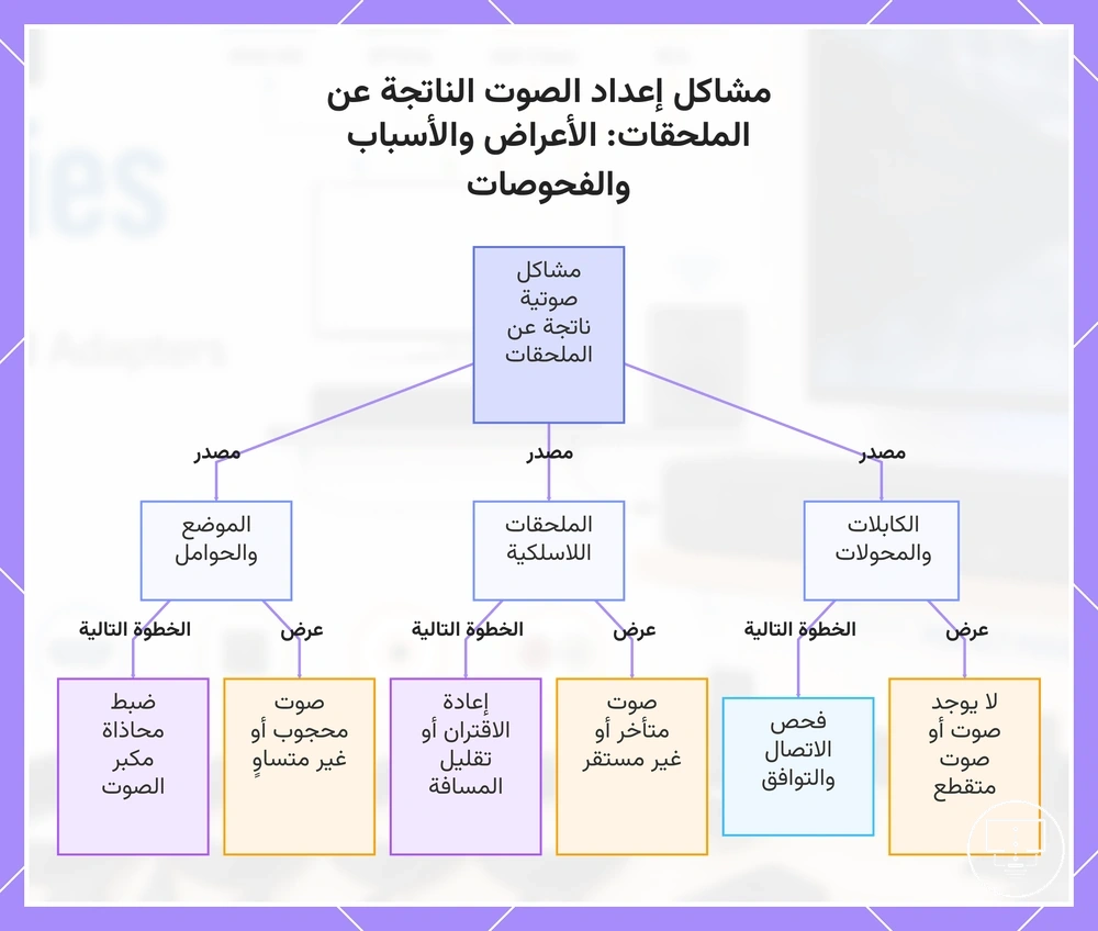 مشاكل إعداد الصوت الناتجة عن الملحقات: الأعراض والأسباب والفحوصات