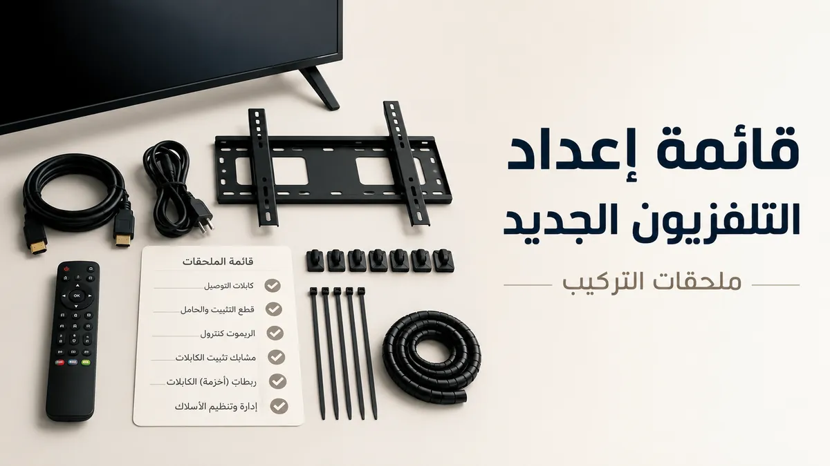 قائمة بالملحقات الضرورية لإعداد وتركيب تلفزيون جديد