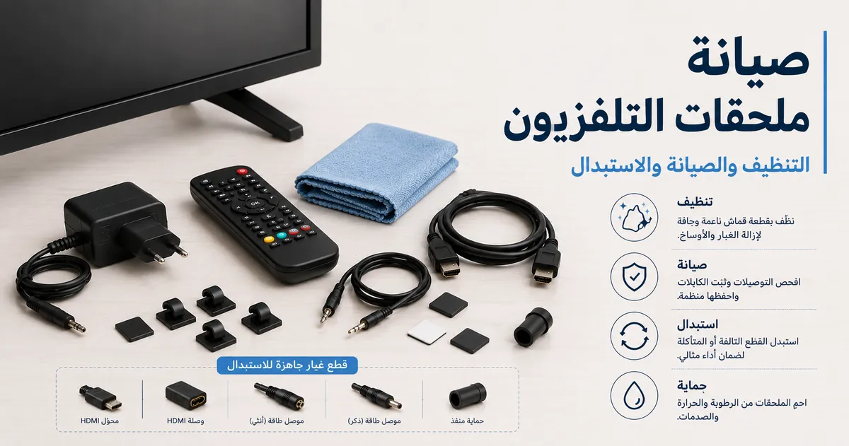 ملحقات إعداد التلفزيون جاهزة للتنظيف والصيانة والاستبدال