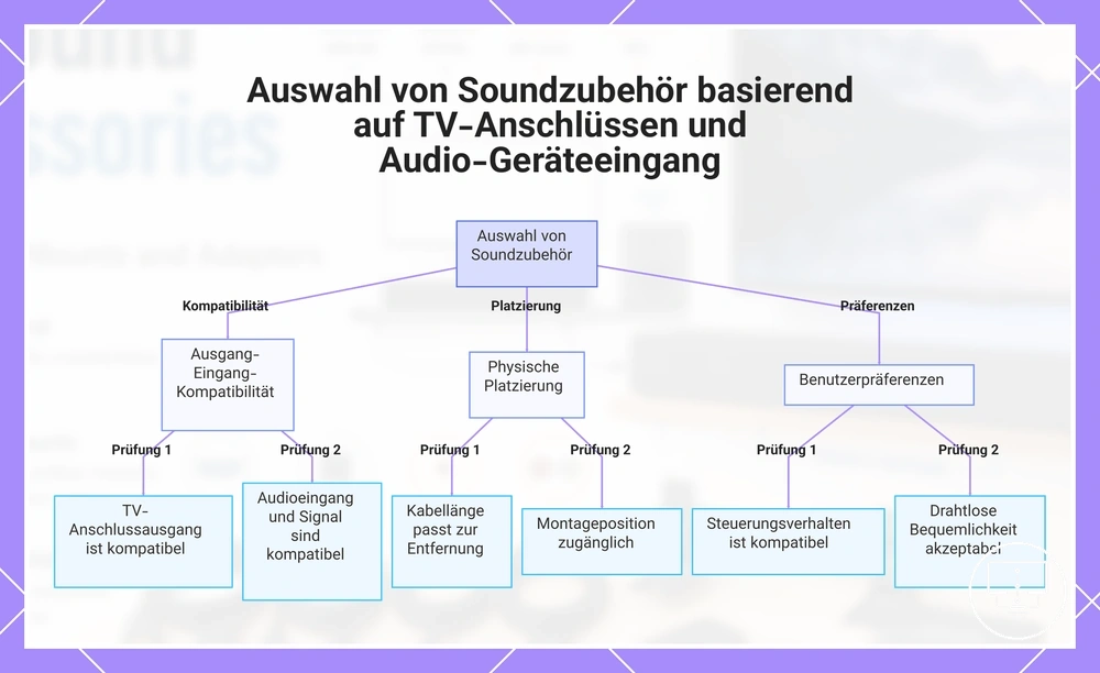 Auswahl von Soundzubehör basierend auf TV-Anschlüssen und Audio-Geräteeingang