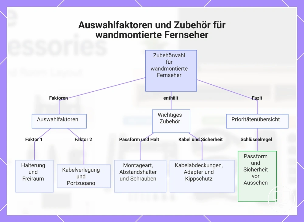 Auswahlfaktoren und Zubehör für wandmontierte Fernseher
