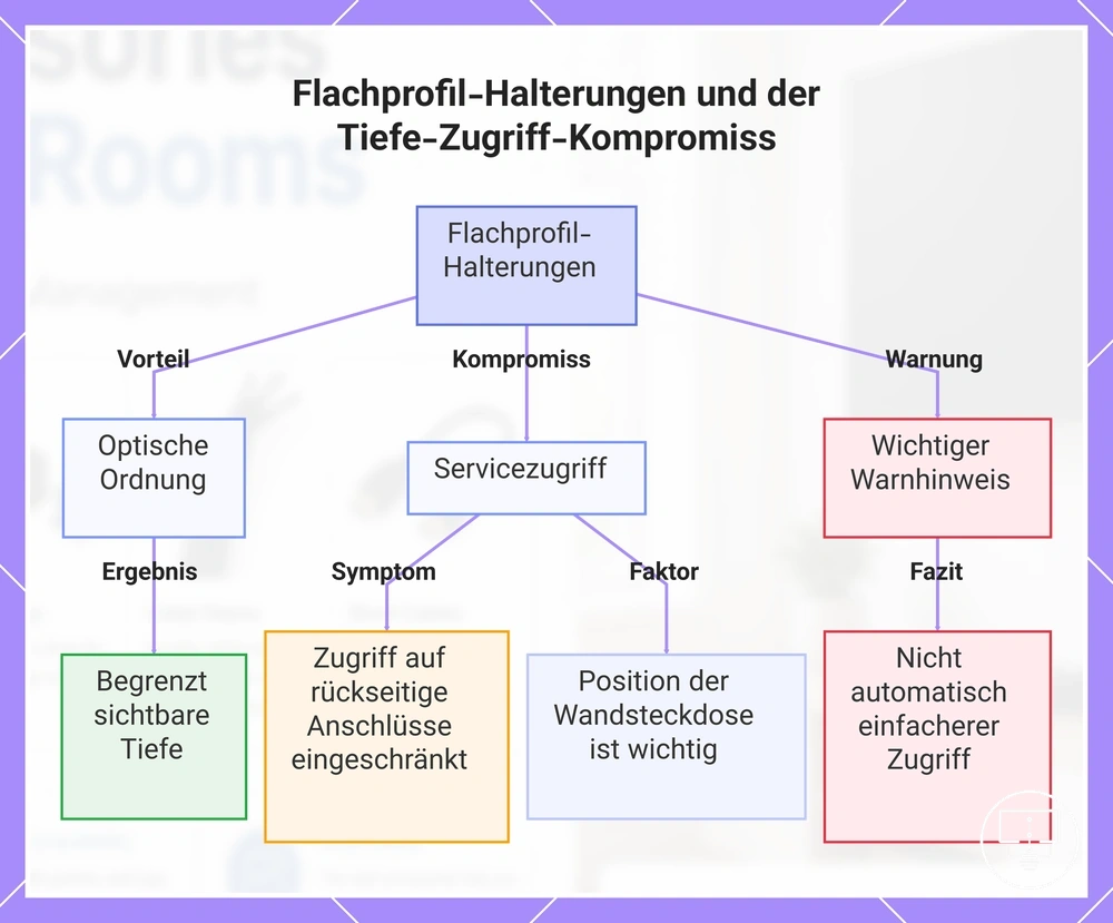 Flachprofil-Halterungen und der Tiefe-Zugriff-Kompromiss