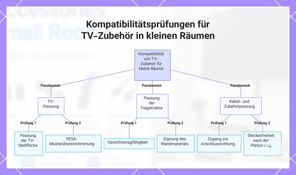 Kompatibilitätsprüfungen für TV-Zubehör in kleinen Räumen