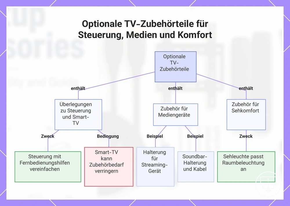 Optionale TV-Zubehörteile für Steuerung, Medien und Komfort