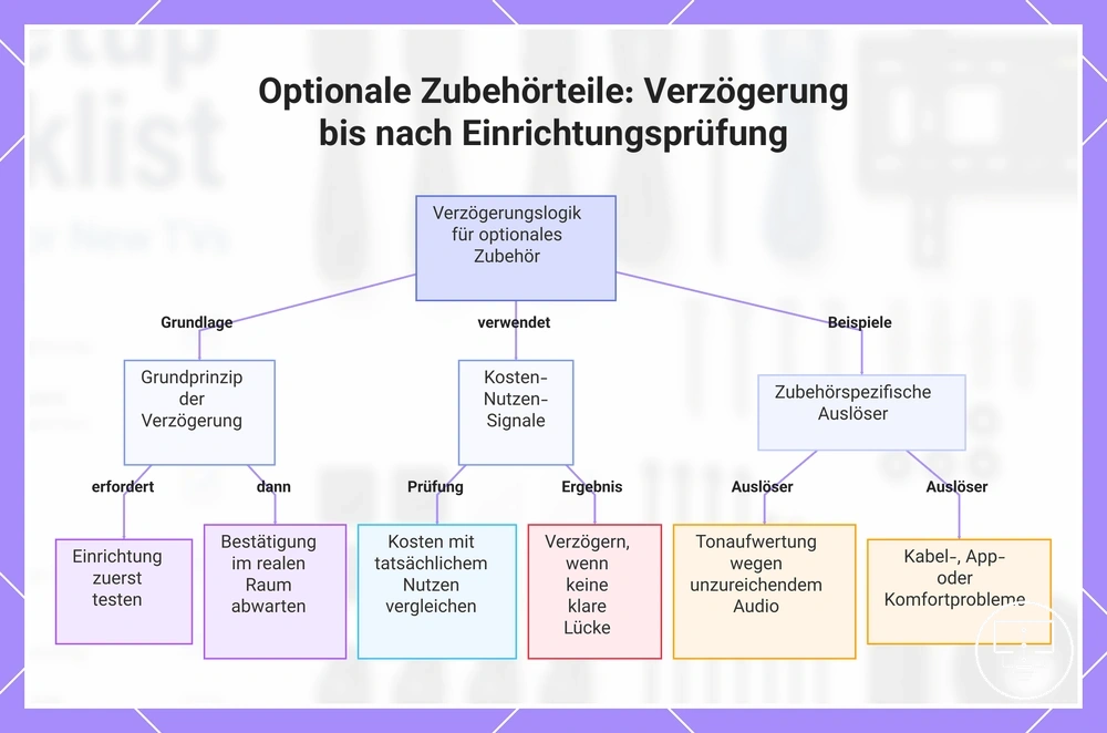 Optionale Zubehörteile: Verzögerung bis nach Einrichtungsprüfung