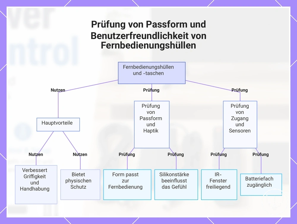Prüfung von Passform und Benutzerfreundlichkeit von Fernbedienungshüllen