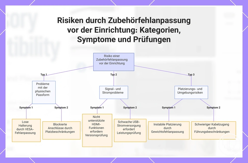 Risiken durch Zubehörfehlanpassung vor der Einrichtung: Kategorien, Symptome und Prüfungen