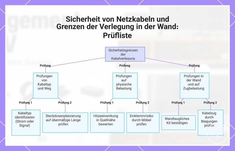 Sicherheit von Netzkabeln und Grenzen der Verlegung in der Wand: Prüfliste