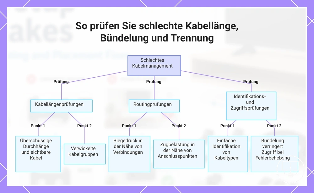 So prüfen Sie schlechte Kabellänge, Bündelung und Trennung