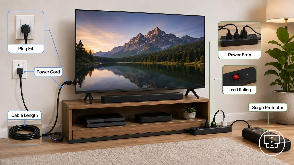 TV power accessories for connection and protection