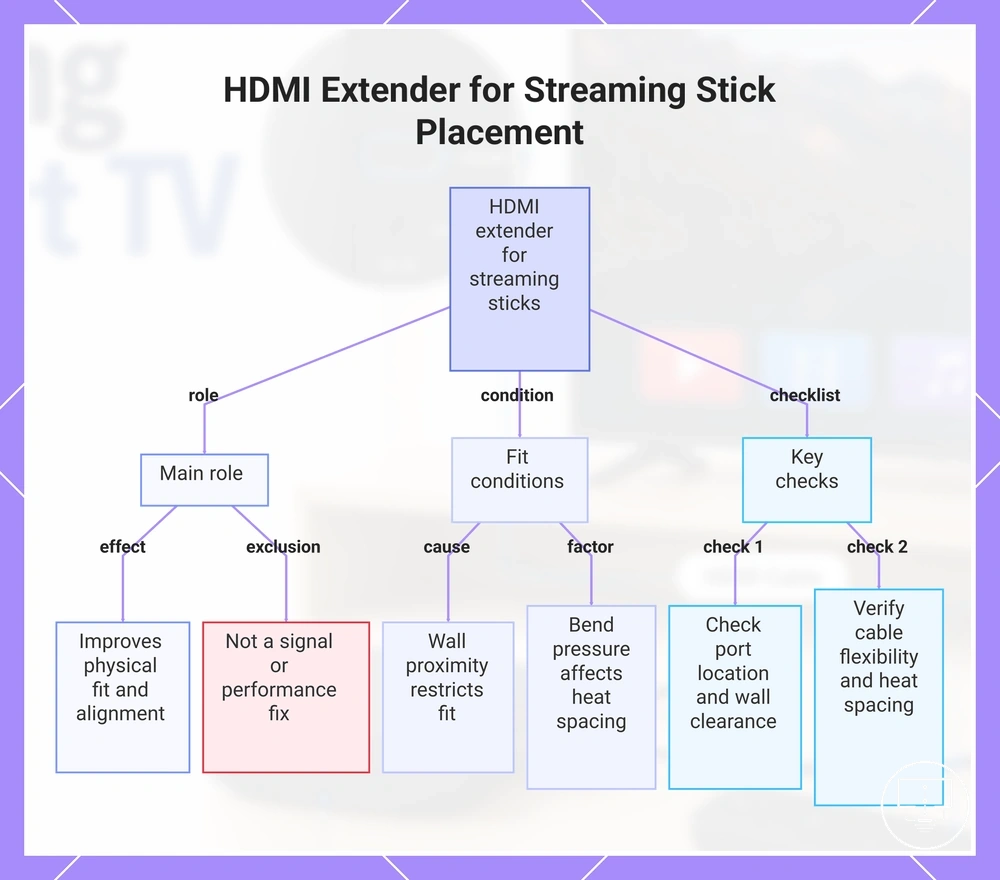 HDMI Extender for Streaming Stick Placement