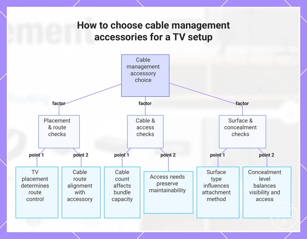 How to choose cable management accessories for a TV setup