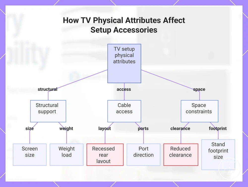 How TV Physical Attributes Affect Setup Accessories