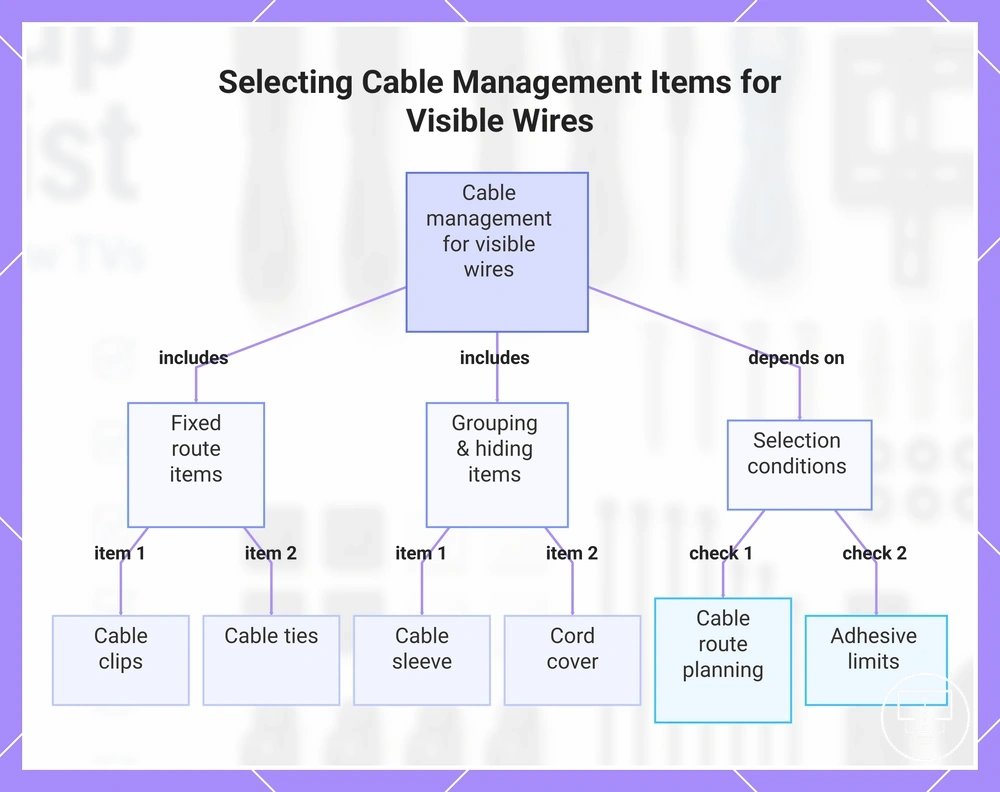 Selecting Cable Management Items for Visible Wires