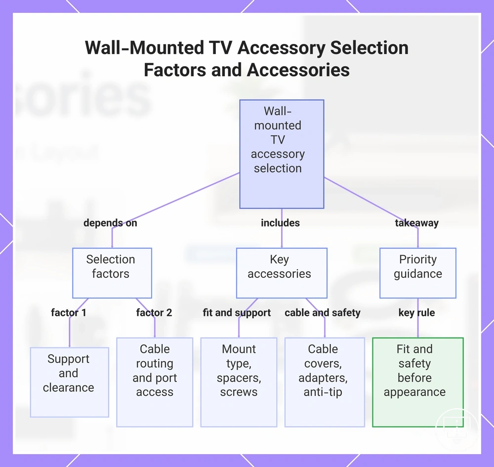Wall-Mounted TV Accessory Selection Factors and Accessories
