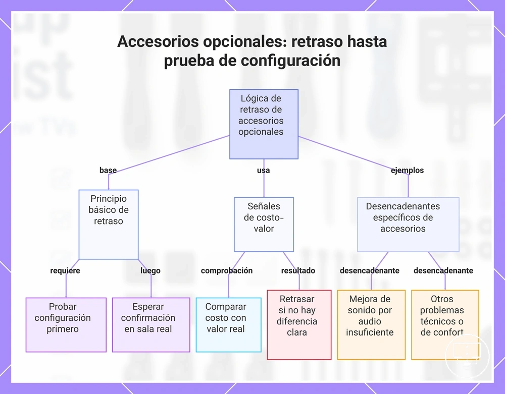 Accesorios opcionales: retraso hasta prueba de configuración