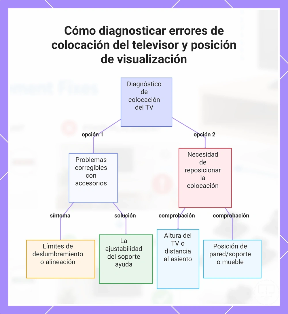 Cómo diagnosticar errores de colocación del televisor y posición de visualización