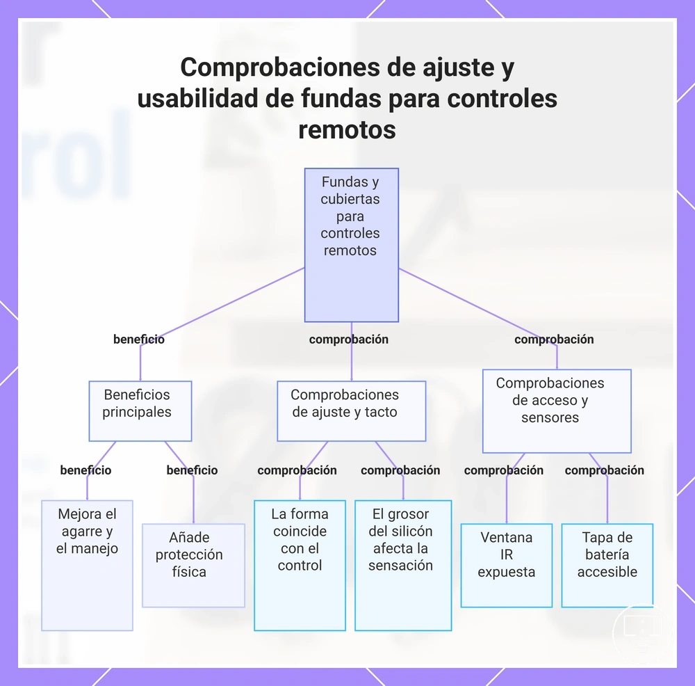 Comprobaciones de ajuste y usabilidad de fundas para controles remotos