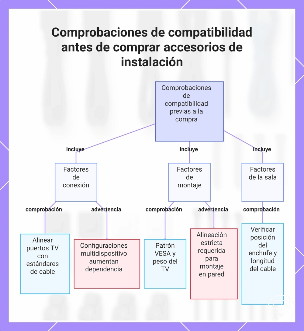 Comprobaciones de compatibilidad antes de comprar accesorios de instalación