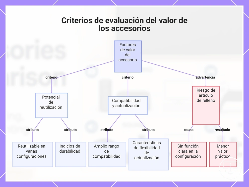 Criterios de evaluación del valor de los accesorios
