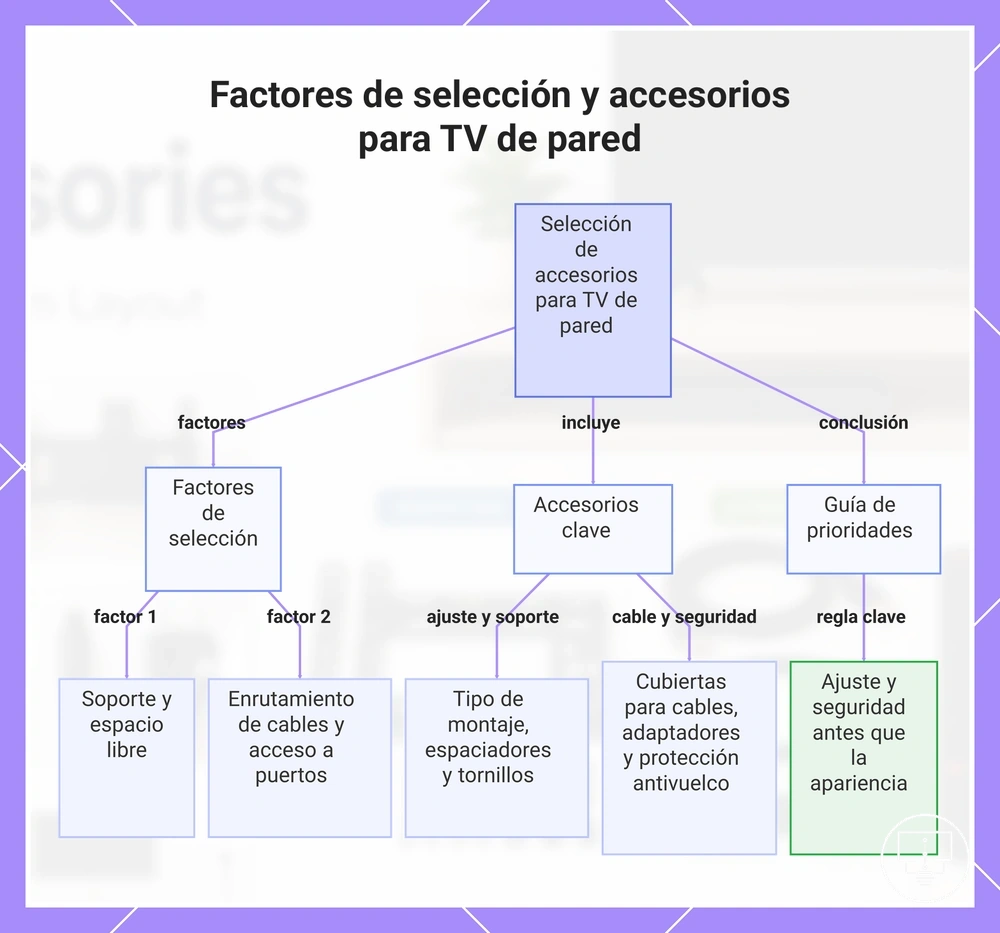 Factores de selección y accesorios para TV de pared