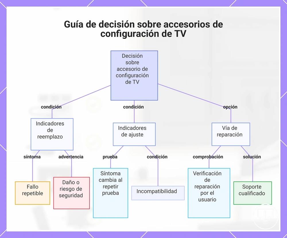 Guía de decisión sobre accesorios de configuración de TV