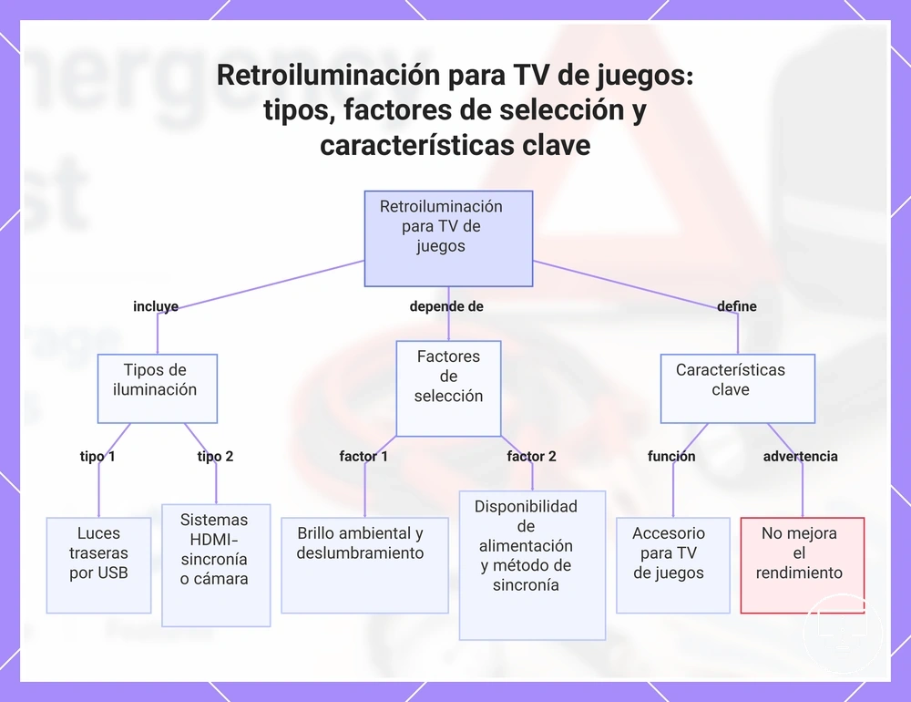 Retroiluminación para TV de juegos: tipos, factores de selección y características clave