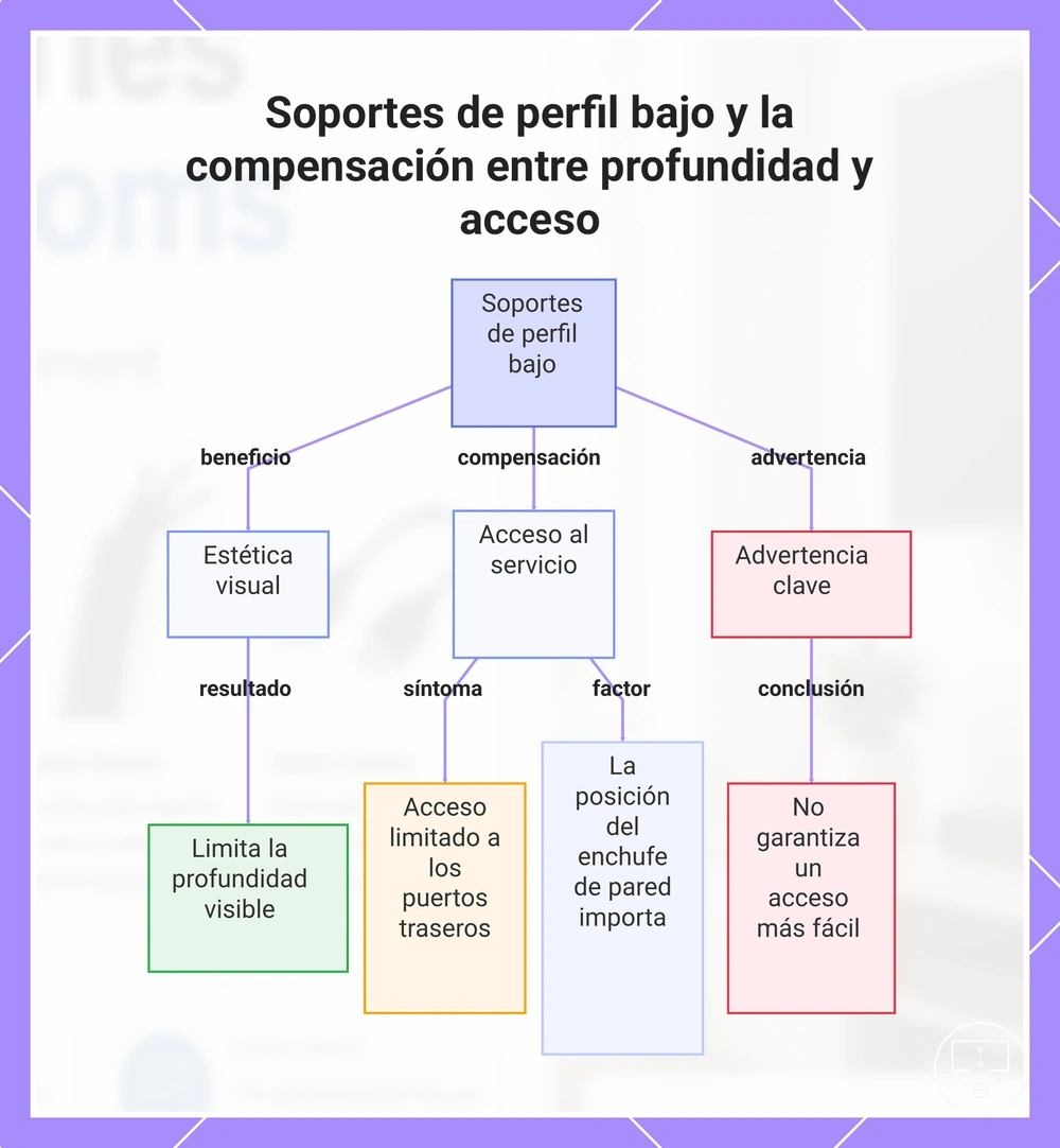 Soportes de perfil bajo y la compensación entre profundidad y acceso