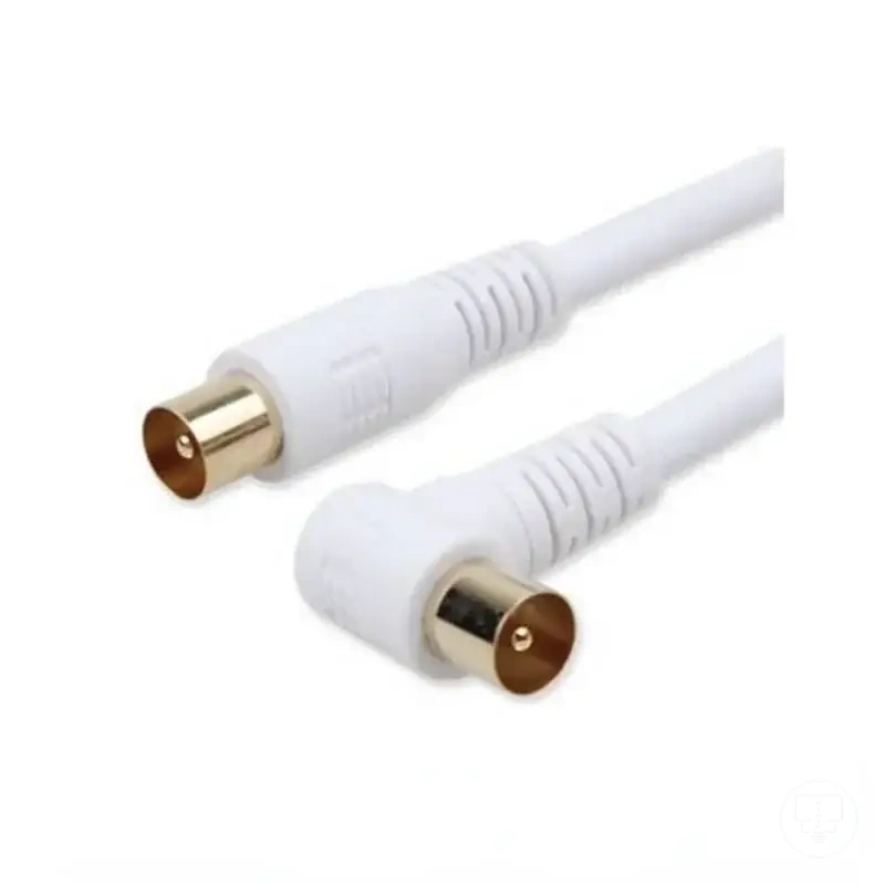 Câble d’antenne coaxial RG6 avec connecteur TV coudé