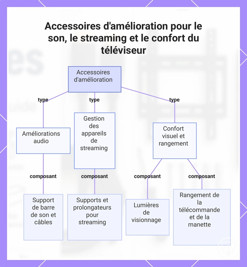 Accessoires d'amélioration pour le son, le streaming et le confort du téléviseur