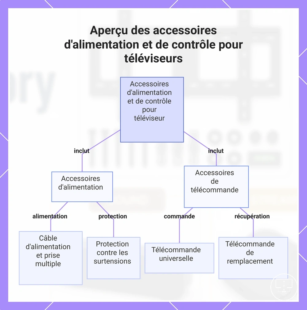 Aperçu des accessoires d'alimentation et de contrôle pour téléviseurs