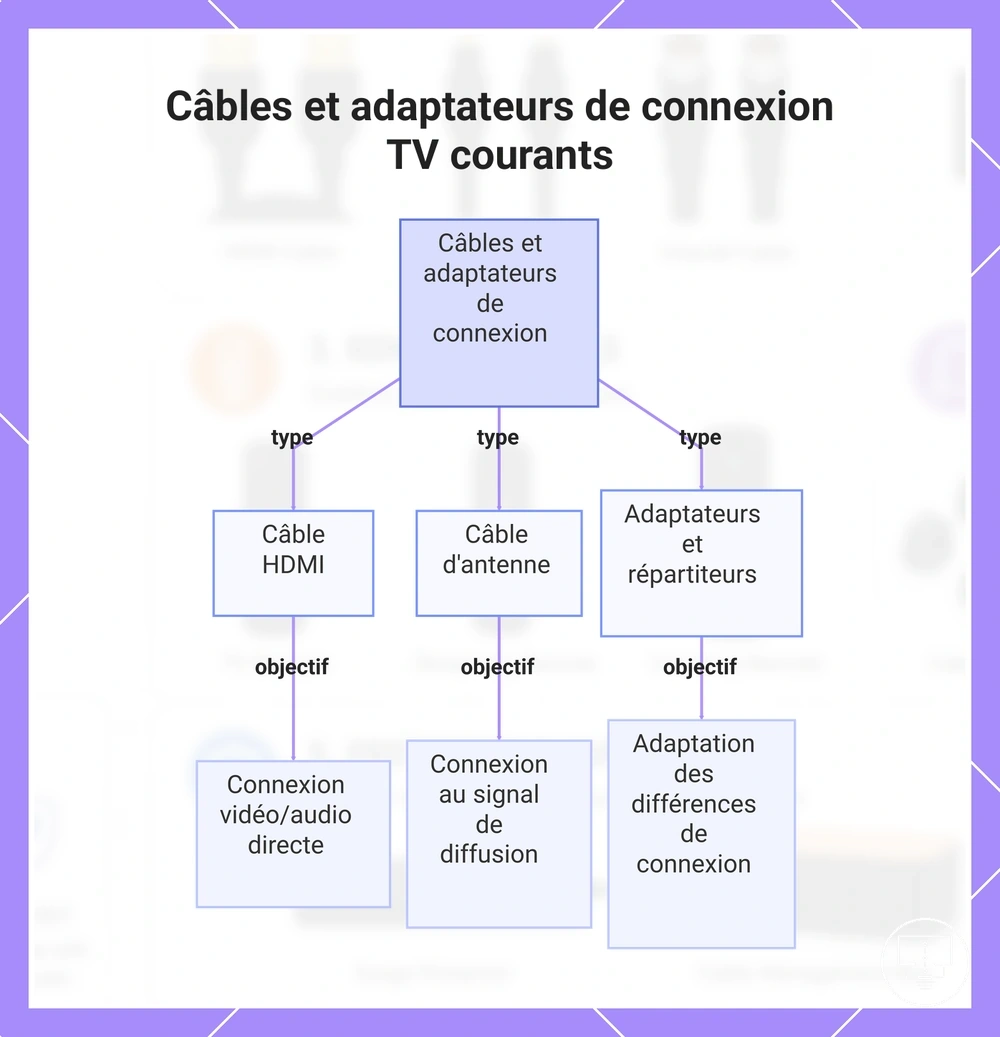 Câbles et adaptateurs de connexion TV courants