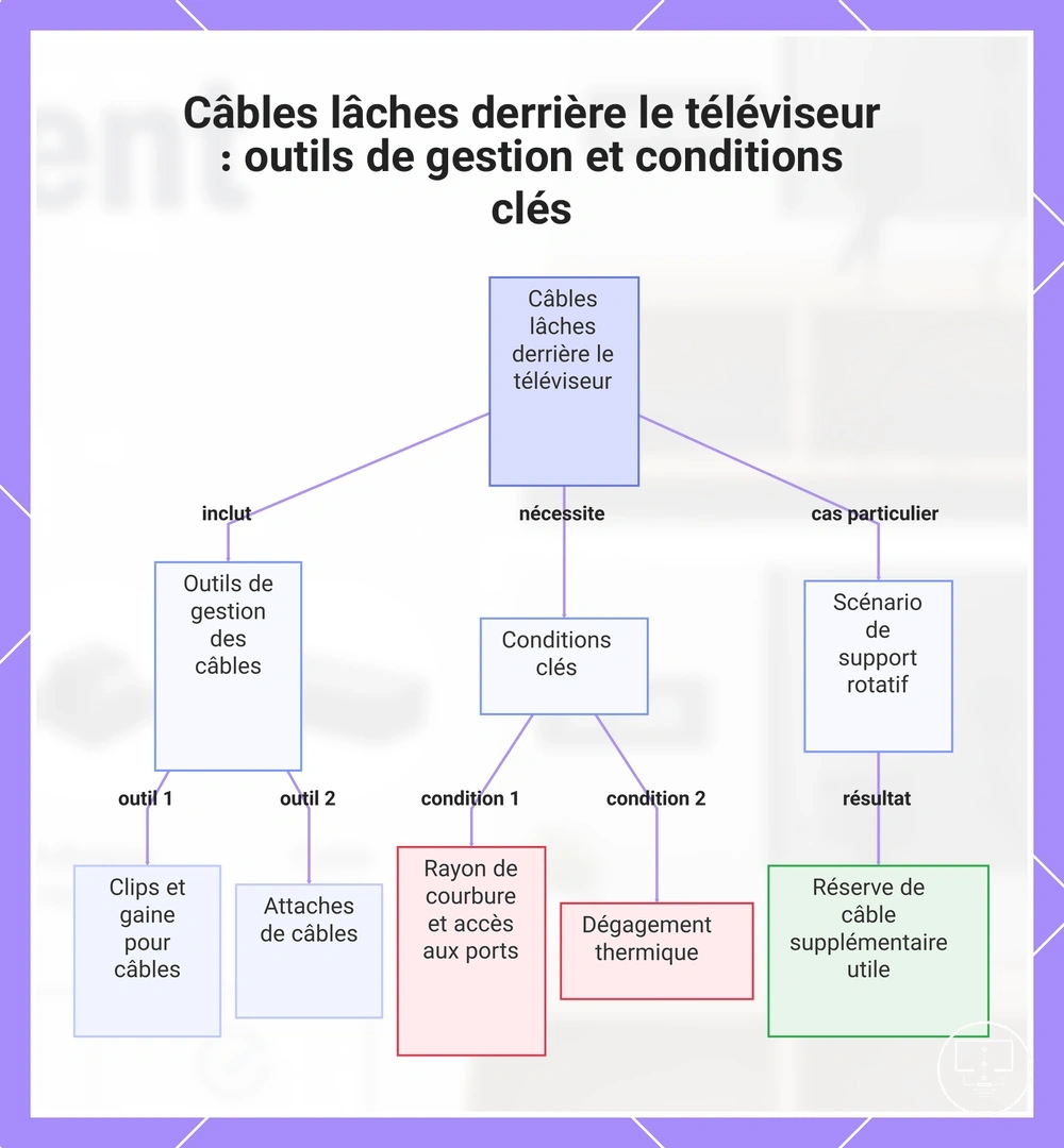 Câbles lâches derrière le téléviseur : outils de gestion et conditions clés