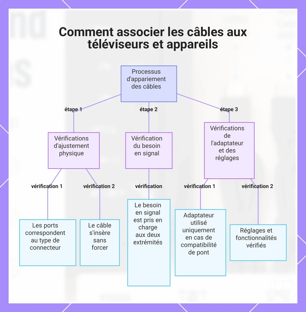 Comment associer les câbles aux téléviseurs et appareils