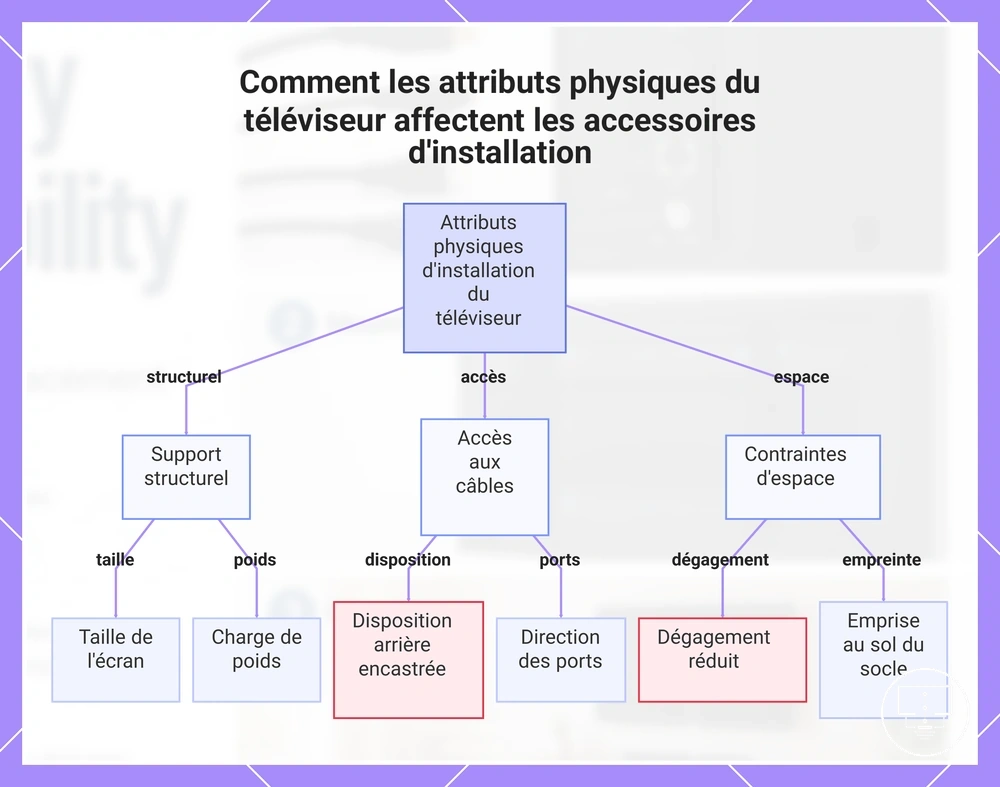 Comment les attributs physiques du téléviseur affectent les accessoires d'installation