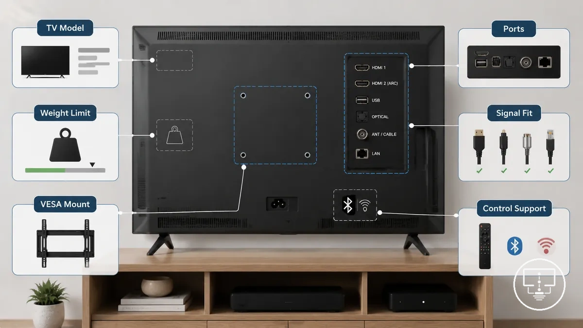 Compatibilite accessoires installation tv