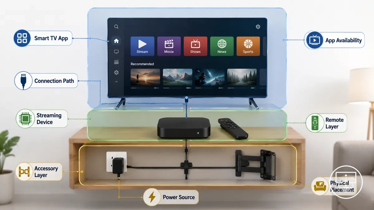 Differences perimetre streaming app smart tv accessoire