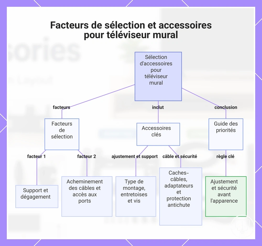 Facteurs de sélection et accessoires pour téléviseur mural