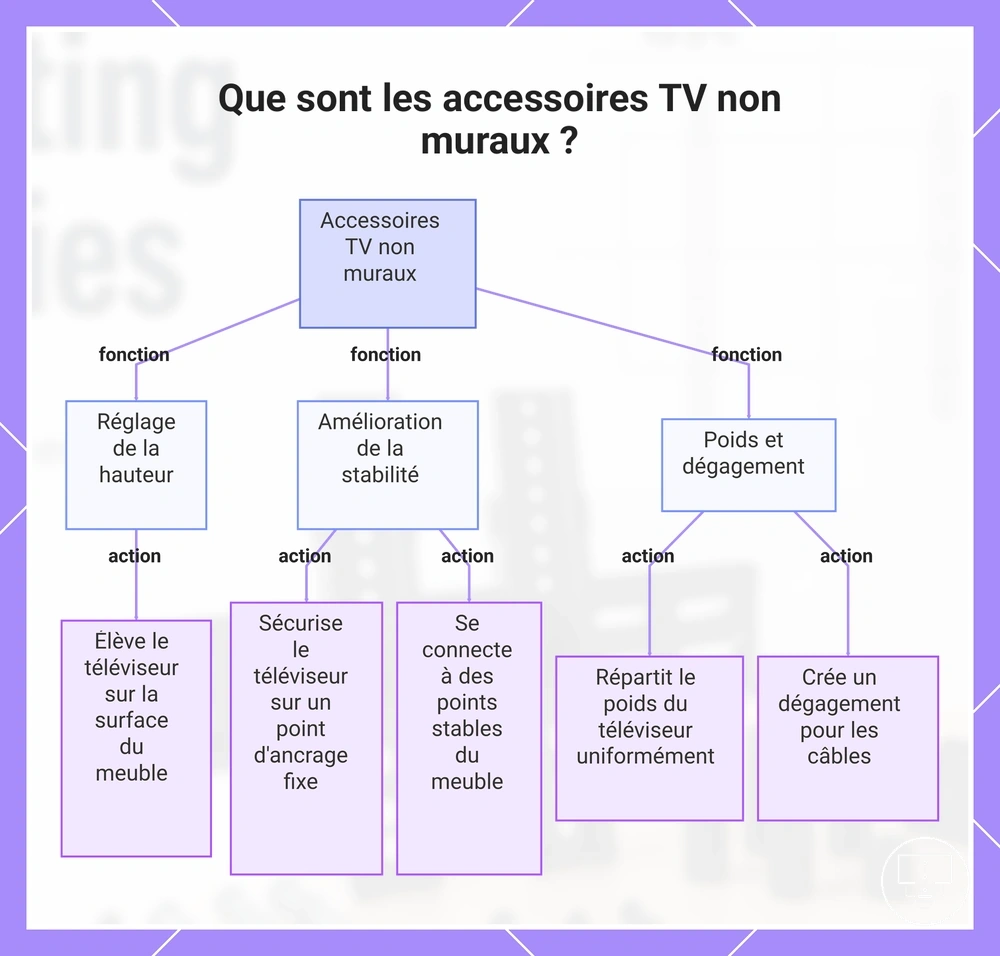 Que sont les accessoires TV non muraux ?