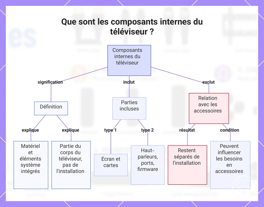 Que sont les composants internes du téléviseur ?