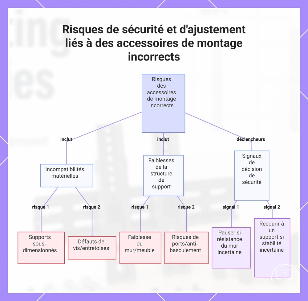 Risques de sécurité et d'ajustement liés à des accessoires de montage incorrects