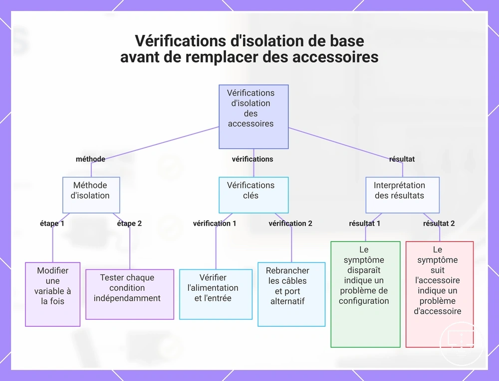 Vérifications d'isolation de base avant de remplacer des accessoires