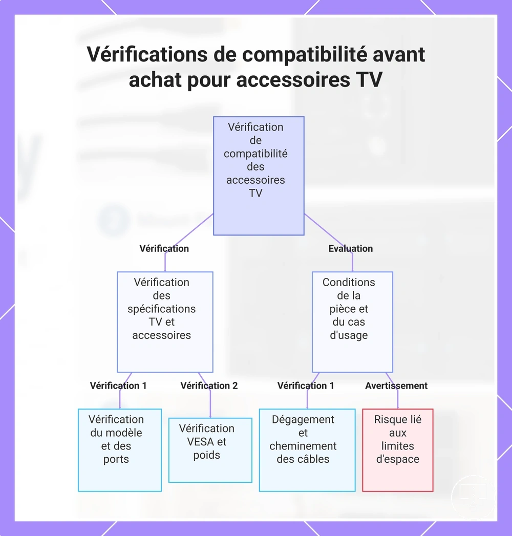Vérifications de compatibilité avant achat pour accessoires TV