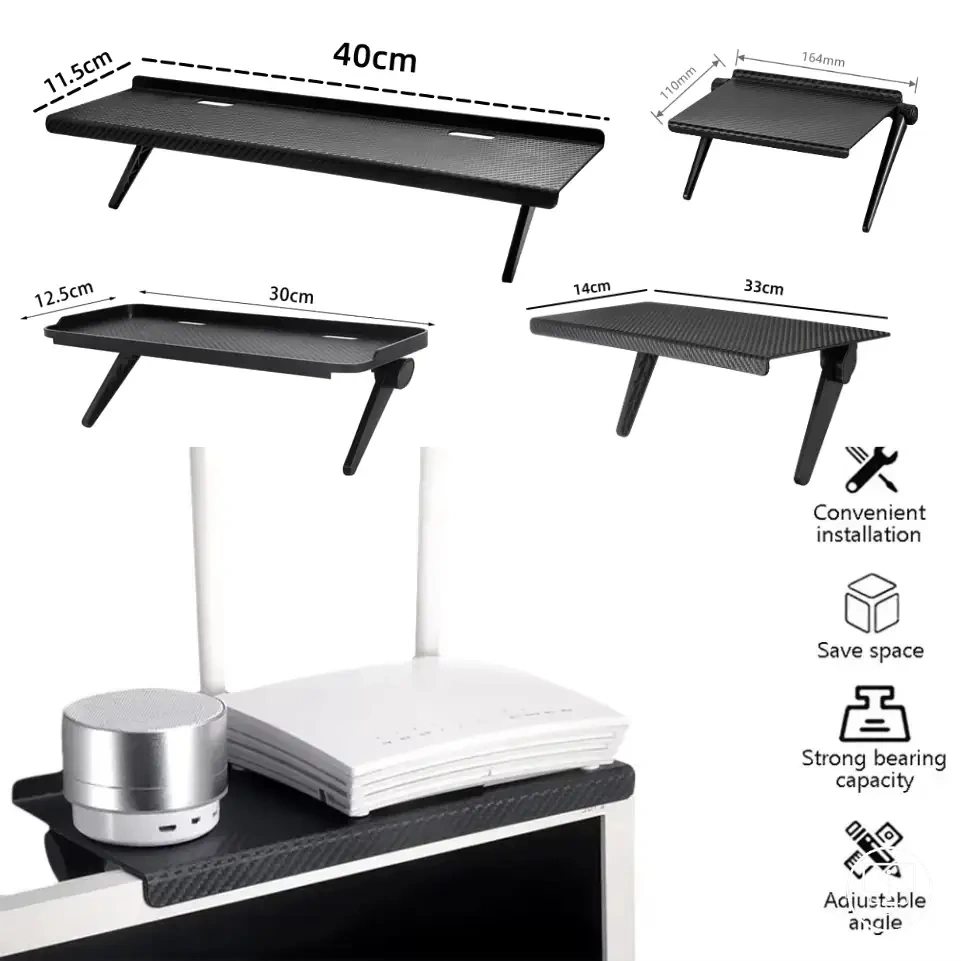 Prateleira superior ajustável para acessórios de TV ou monitor