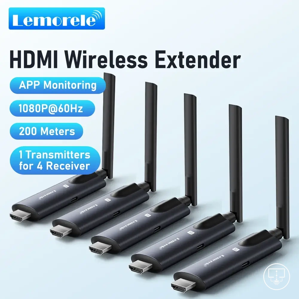 Kit transmissor e receptor HDMI sem fio para PC, TV ou projetor