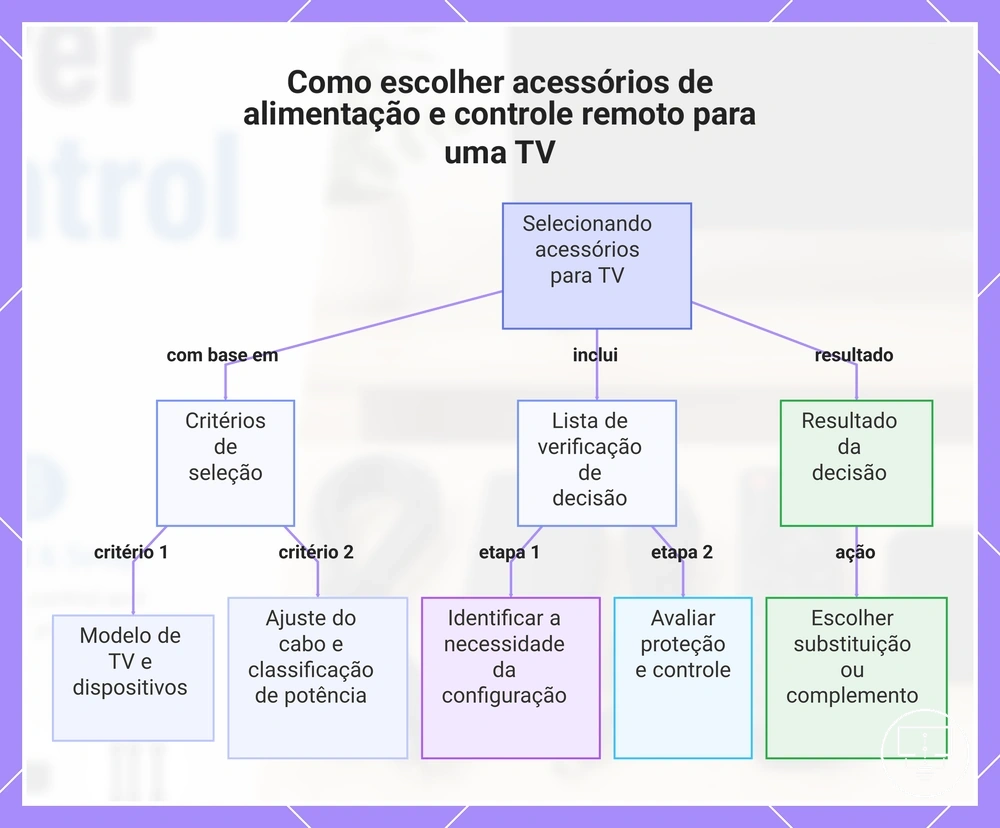 Como escolher acessórios de alimentação e controle remoto para uma TV