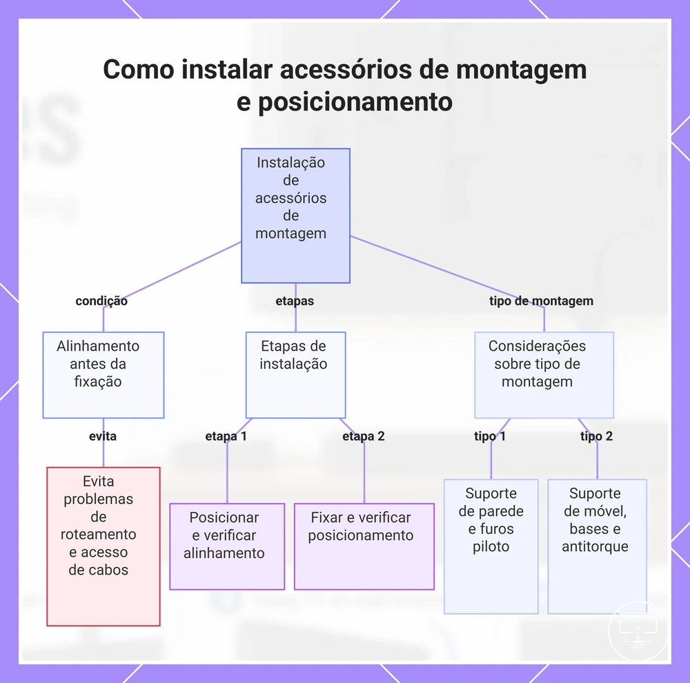 Como instalar acessórios de montagem e posicionamento